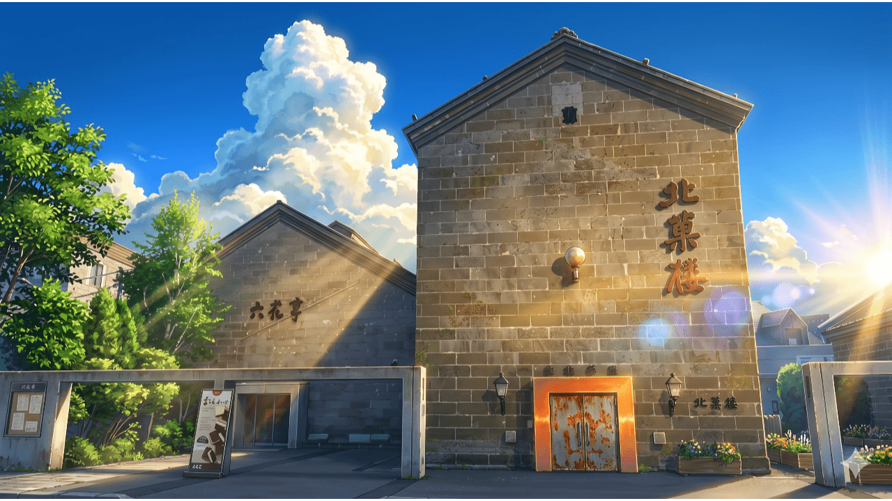 北菓楼小樽本館と六花亭小樽運河店の石倉
